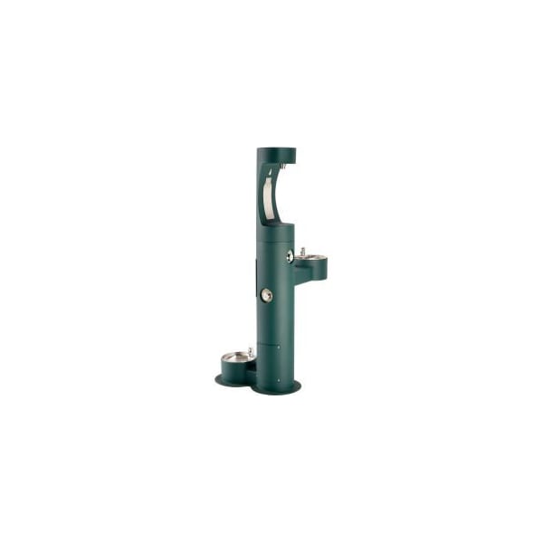 Elkay LK4420BF1UDB, Tri-Level Outdoor Pedestal Tubular W/Pet Fountain, Upper Water Refilling Station LK4420BF1UDBEVG - main